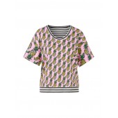 Marccain Sports - YS 4850 J72 - T-shirt met ananas en strepen